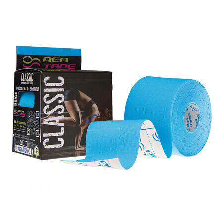 Banda kinesiologica premium albastru, 5cm x 5m, REA Tape