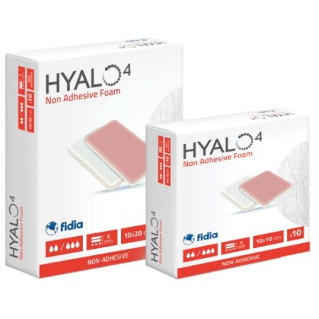 Pansament Non-Adhesive Foam Hyalo4, 10x10 cm, 10 bucati, Fidia Farmaceutici
