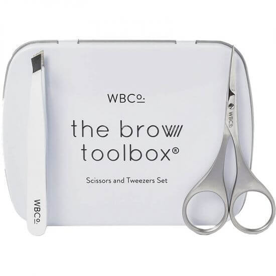 Set forfecuta si penseta pentru ingrijirea sprancenelor The Brow Toolbox, West Barn