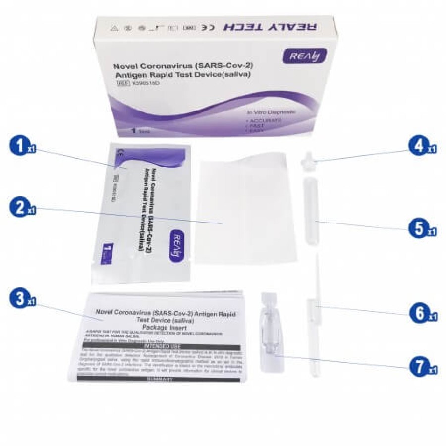 Test rapid antigen COVID-19 din saliva, 1 bucata, Realy Tech