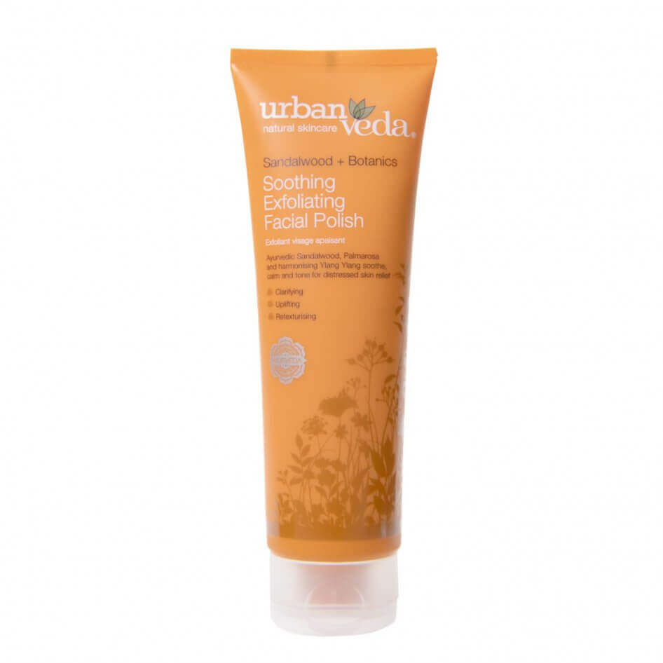 Exfoliant hidratant pentru curatare faciala cu extract de lemn de santal organic - ten sensibil, Soothing - Urban Veda, 125 ml