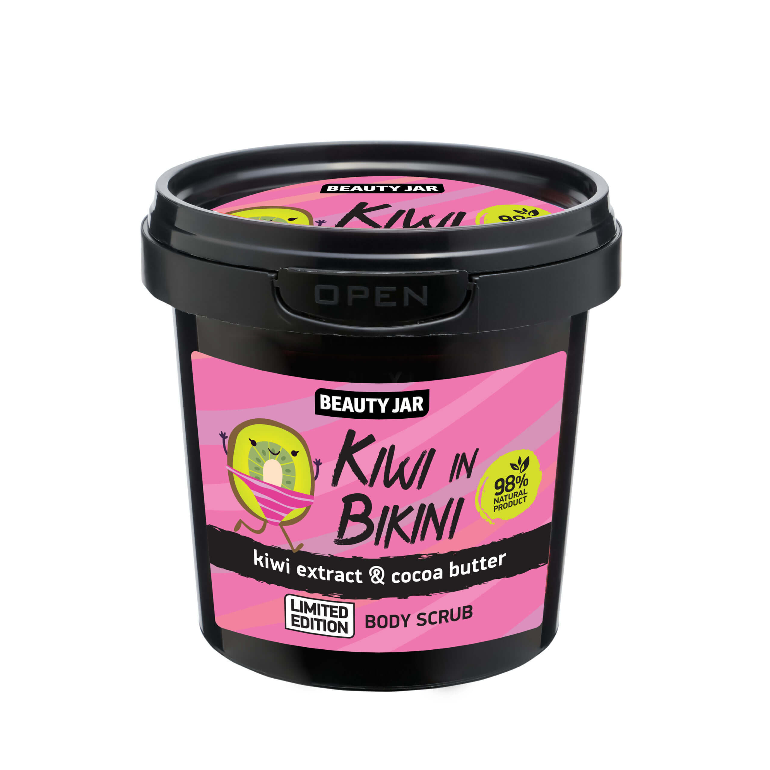 Scrub corporal cu kiwi si unt de cacao, Kiwi in Bikini, Beauty Jar, 200 g Frumusete si ingrijire