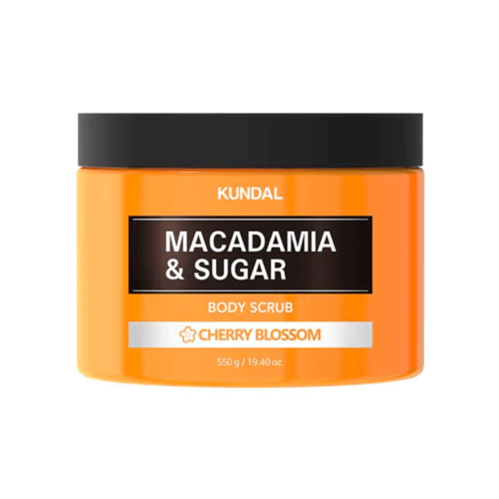 Scrub natural hidratant cu macadamia si zahar, Cherry Blossom, Kundal, 550 ml