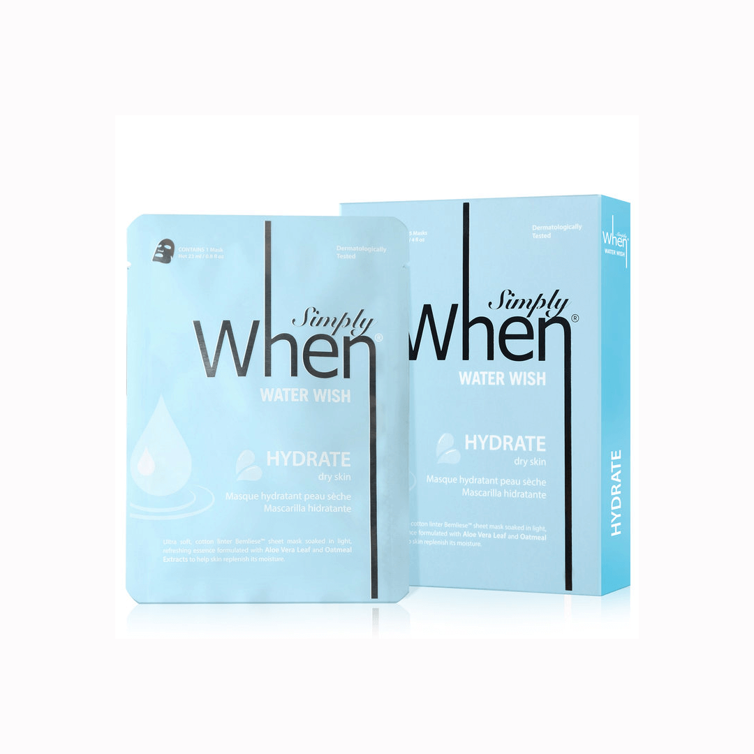 Set Masca coreeana hidratanta pentru ten uscat, Water Wish, 115 ml, Simply When (5 buc) Frumusete si ingrijire