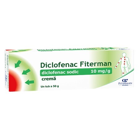 Diclofenac crema 10 mg/g, 50 g, Fiterman