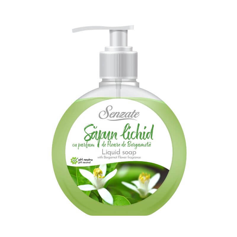 Sapun lichid cu parfum de Bergamota, 500 ml, Senzate