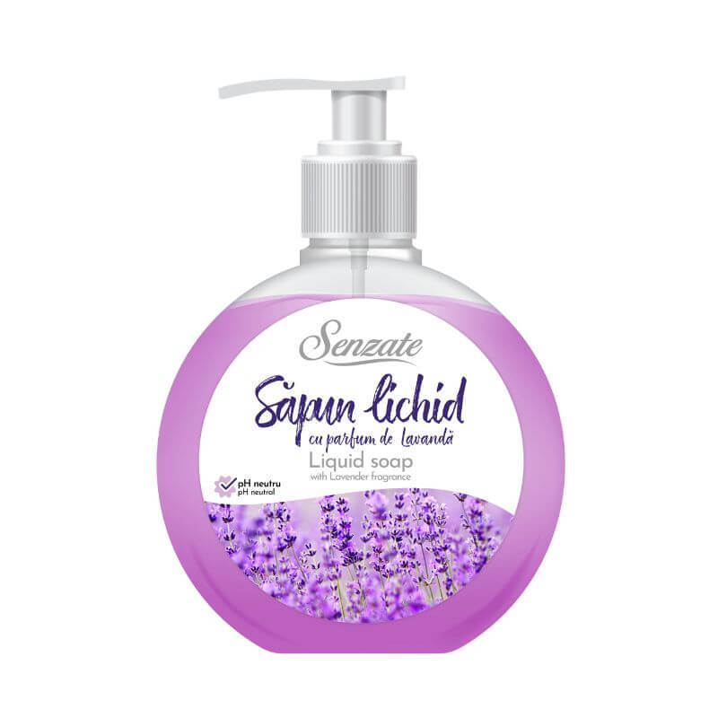 Sapun lichid cu parfum de lavanda, 500 ml, Senzate