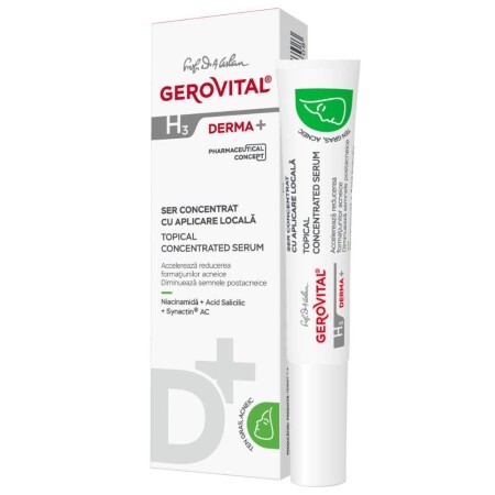 Ser concentrat cu aplicare locala Gerovital H3 Derma+, 15 ml, Farmec