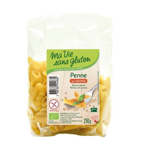 Penne bio cu quinoa, 250 g, Ma vie sans Gluten