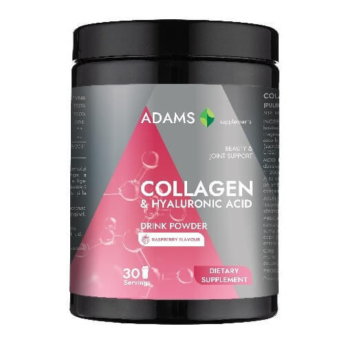 Pudra instant cu aroma de zmeura Collagen HA Active Line, 600 g, Adams