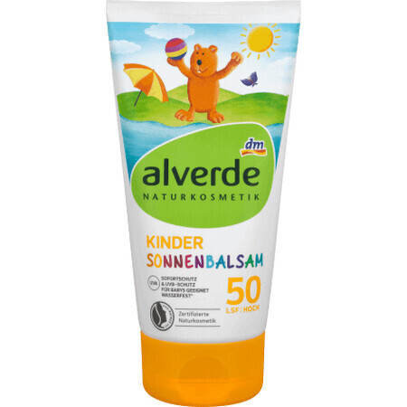 Alverde Naturkosmetik Balsam pentru protecție solară copii FPS50, 150 ml