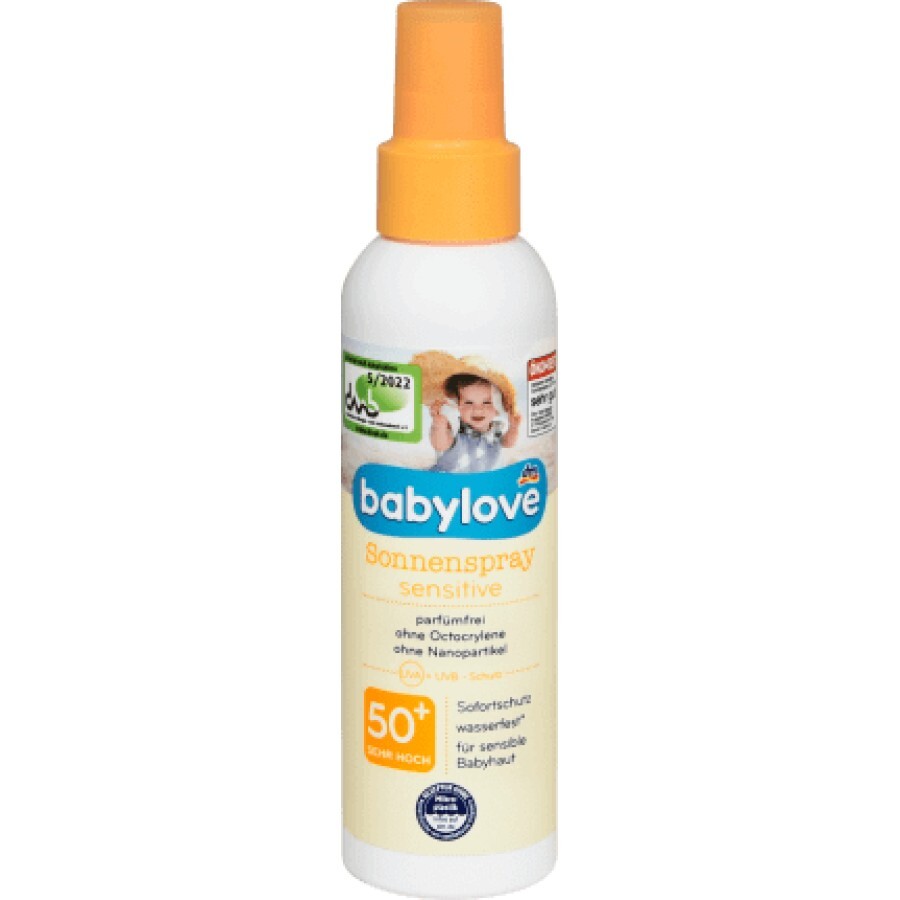 Babylove Spray protecție solară piele sensibilă SPF 50+, 150 ml, 150 ml