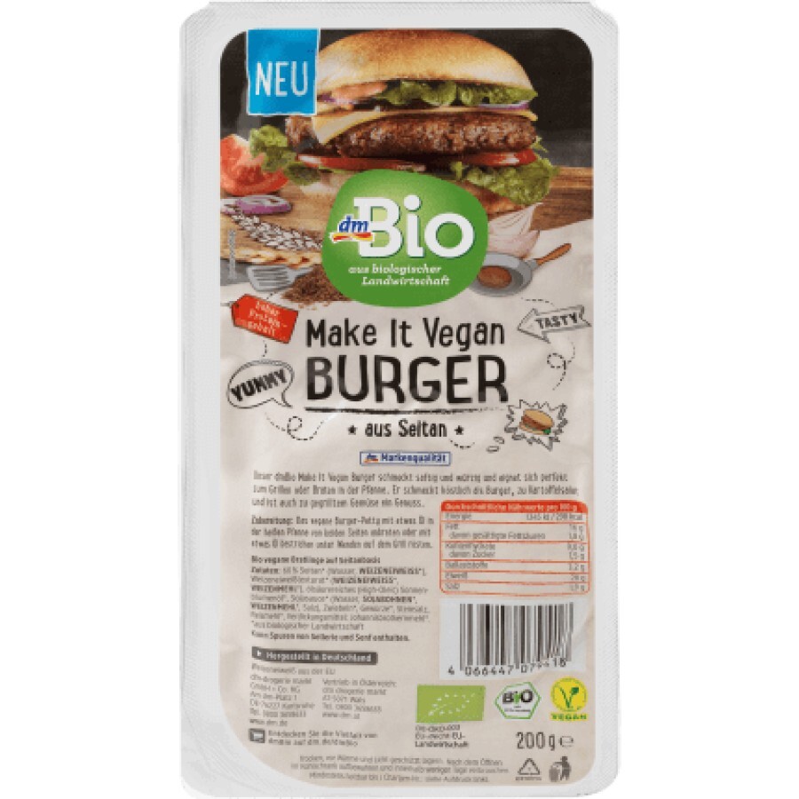 DmBio Burger vegan ECO, 200 g
