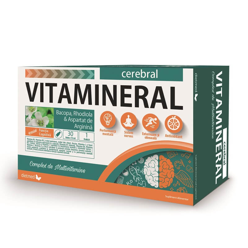 Vitamineral Cerebral, 30 flacoane x 15 ml, Dietmed