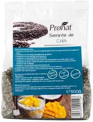 Seminte de Chia, 500 g, Pronat