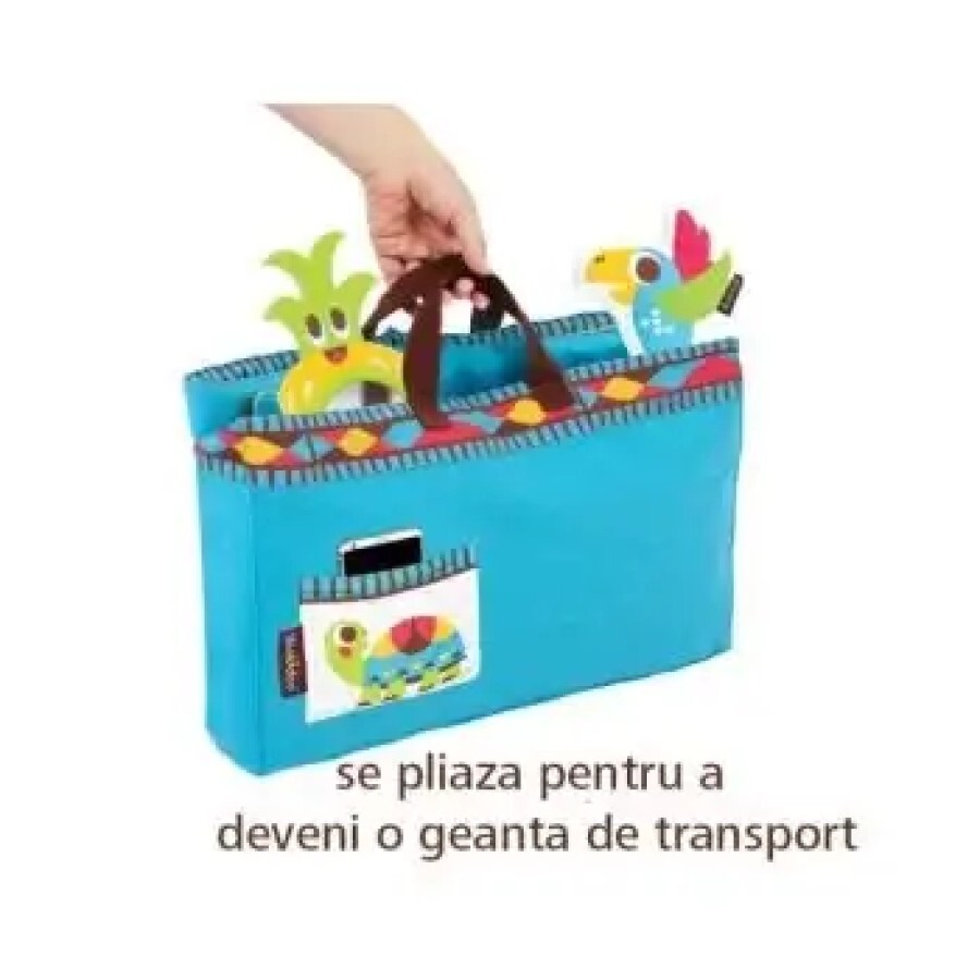 Covoras de joaca pliabil Fiesta, transformabil in geanta pentru transport 40167, 1 bucata, YookiDoo