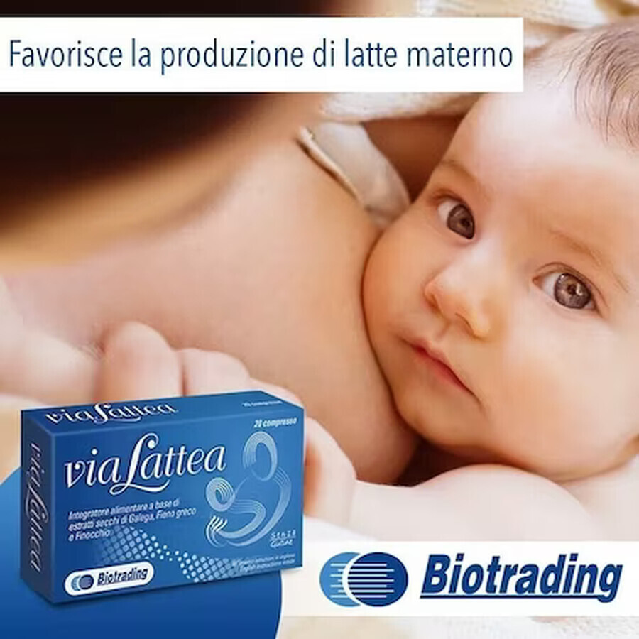 Via Lattea, supliment alimentar pentru stimularea lactatiei, 20 comprimate, Biotrading
