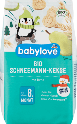 Babylove Biscuiți om de zăpadă 8+, 125 g