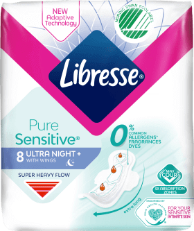Libresse Pure Sensitive absorbante de noapte, 8 buc