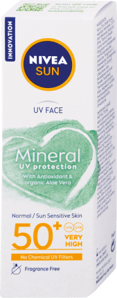 Nivea SUN Protecție minerală UV pentru fată SPF 50+, 50 ml