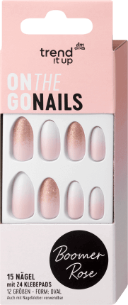 Trend !t up On The Go Nails unghii artificiale Boomer Rose, 15 buc