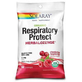 Dropsuri pentru gât Respiratory Protect HerbaLozenge Cranberry Raspberry Solaray, 18 bucăți, Secom