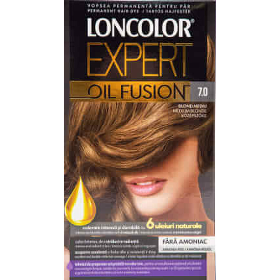 Loncolor Expert Vopsea de păr fără amoniac Oil Fusion 7.0 blond mediu, 1 buc