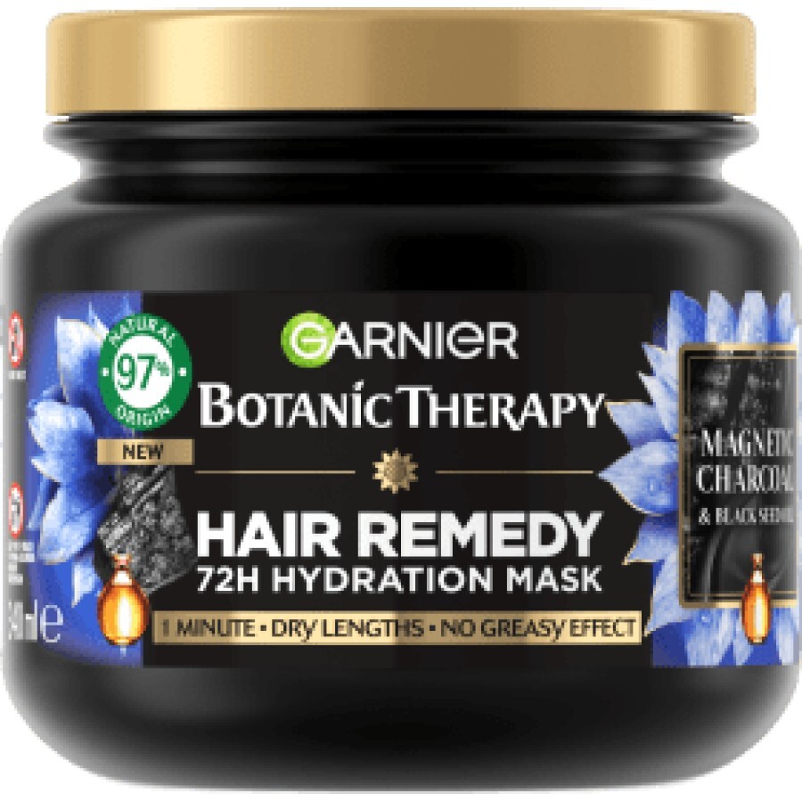 Garnier Botanic Therapy Mască hidratantă de păr Magnetic Charcoal & black seed oil, 340 ml