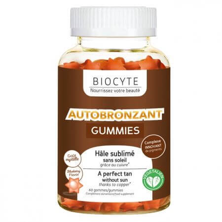 Autobronzant Gummies, 60 jeleuri, Biocyte Vitamine si suplimente