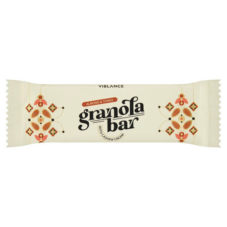 Baton Granola cu migdale si tonka, 55 g, Viblance