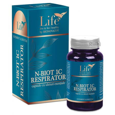 Capsule cu uleiuri esentiale N-BIOT 1C Respirator, 30 capsule, Bionovativ Vitamine si suplimente