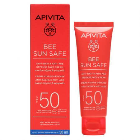 Crema protectie solara anti-pete SPF50 Bee Sun Safe, 50 ml, Apivita Frumusete si ingrijire
