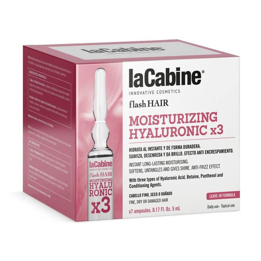 Flash Hair Moisture Hyaluronic Vial, 7 vials x 5 ml, La Cabine