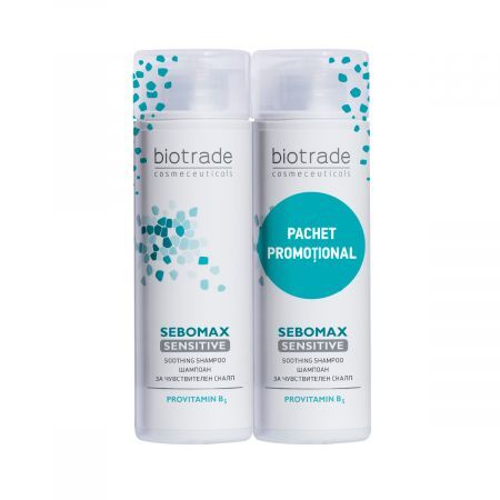 Biotrade Sebomax Sensitive Pachet Sampon pentru scalp sensibil , 200 + 200 ml
