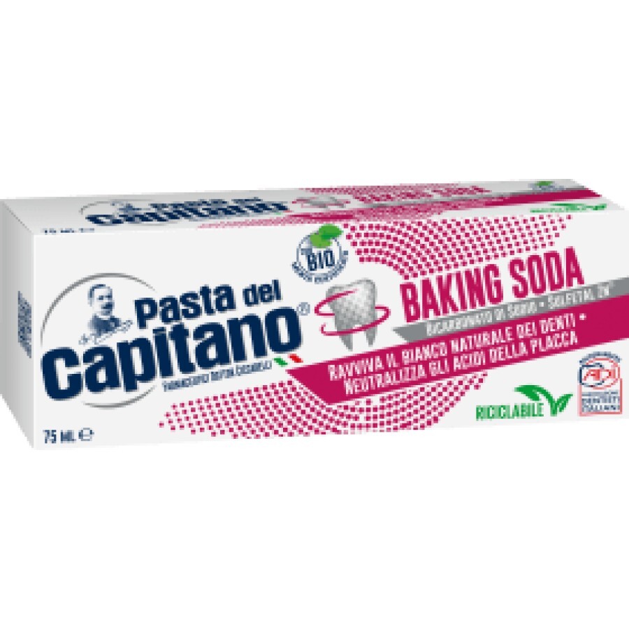 Pasta del Capitano Pastă de dinți cu bicarbonat, 75 ml