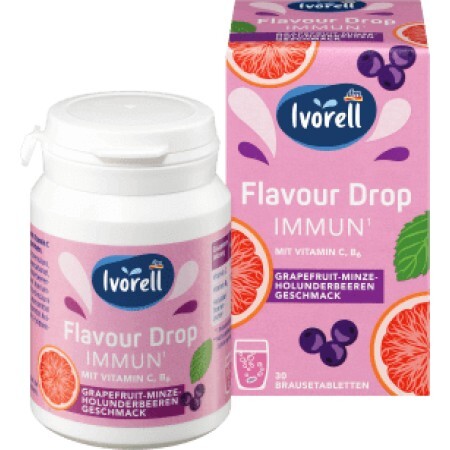 Ivorell Flavour Drop Immune Tablete efervescente pentru imunitate, 66 g, 30 buc