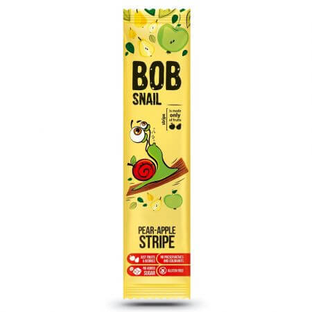 cate g are o felie de paine Felie naturala din mere si pere, 14 g, Bob Snail