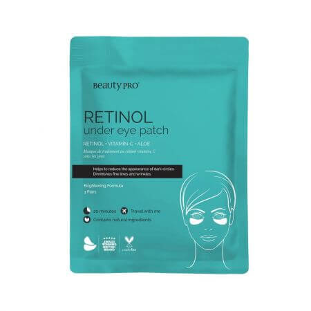 Plasturi pentru ochi Retinol Under Eye, 3 perechi, BeautyPro