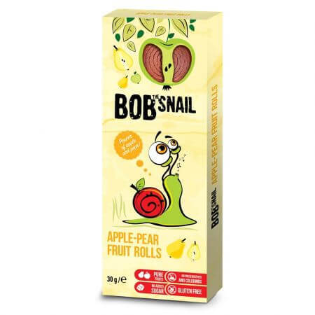Rulou natural din mere si pere, 30 g, Bob Snail