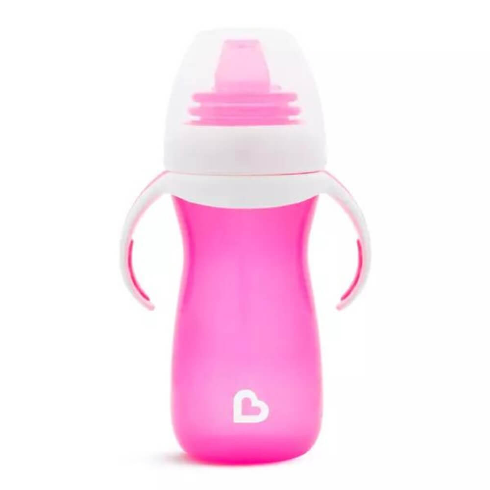 Cana de tranzitie cu manere Gentle, +9 luni, Pink, 296 ml, Munchkin