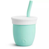 Canuta din silicon cu pai C'est Silicone, 118 ml, Mint, Munchkin