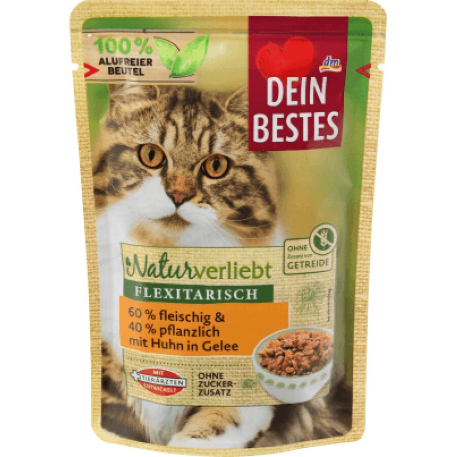 Dein Bestes Hrană umedă pentru pisici cu pui în jeleu, 100 g