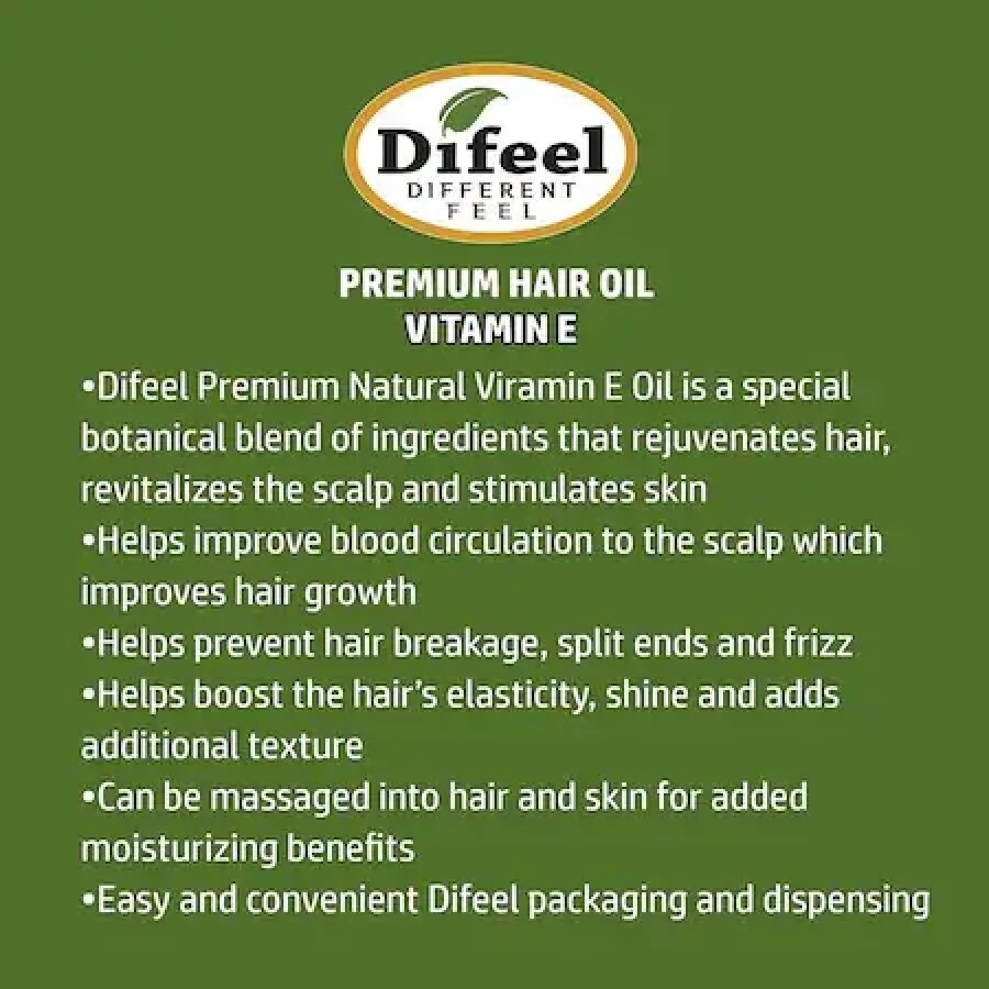 Ulei tratament premium pentru par Difeel 99% Natural cu Vitamina E, 75 ml