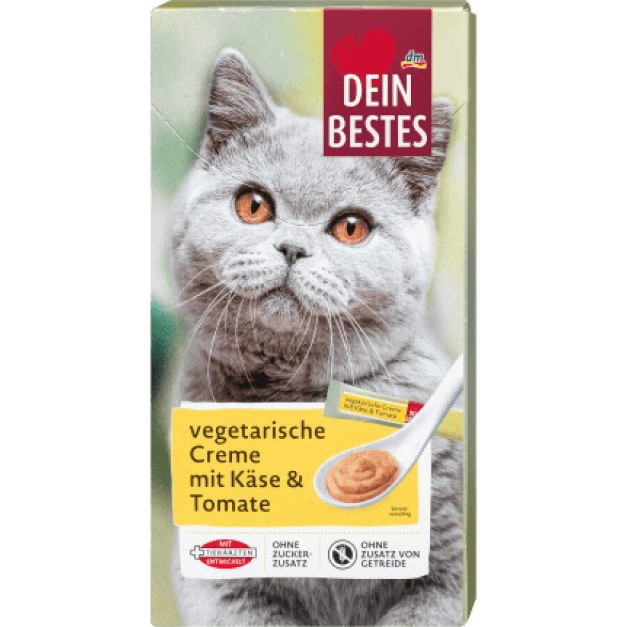 Dein Bestes Cremă legume și brânză pentru pisici, 120 g