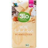 DmBio Ciocolată albă cu migdale, 100 g