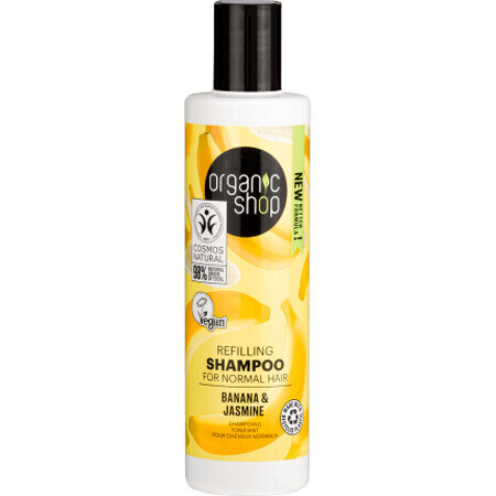 Organic Shop Șampon cu banane și iasomie pentru păr normal, 280 ml