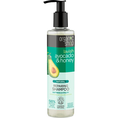 Organic Shop Șampon reparator cu avocado și miere, 280 ml