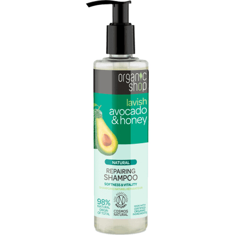 Organic Shop Șampon reparator cu avocado și miere, 280 ml