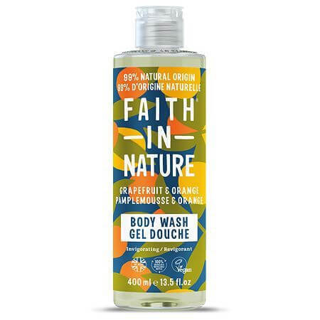 Gel de dus energizant cu grapefruit si portocala, 400 ml, Faith in Nature