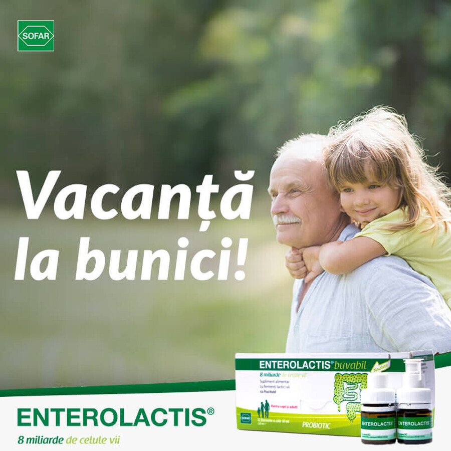 Enterolactis Bevibile, 12 flaconcini x 10 ml, Sofar